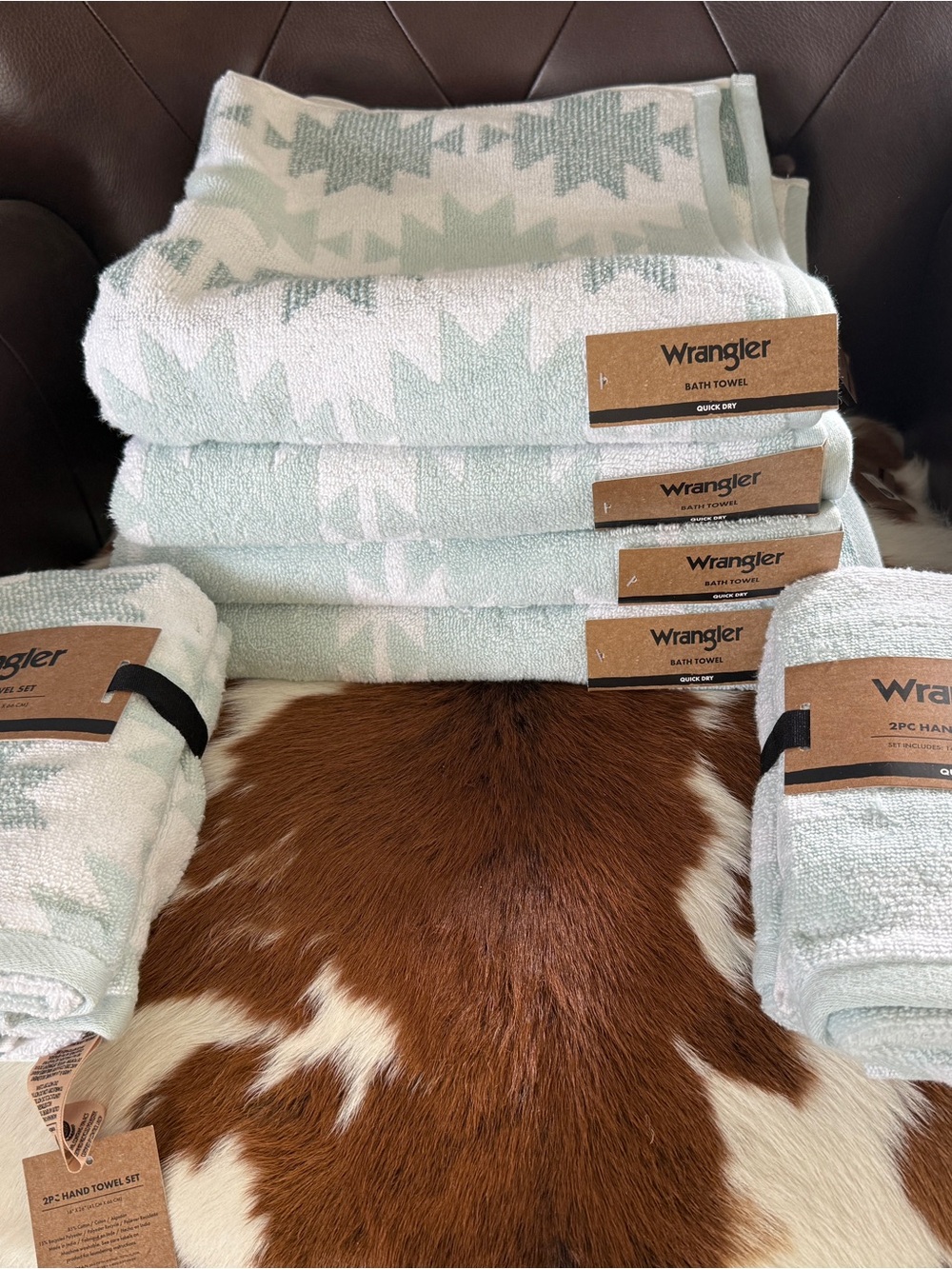 Wrangler Canyon Ranch Mint Western Towel Set